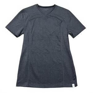 LALABU Men's Short Sleeve V-Neck Tee in Charcoal